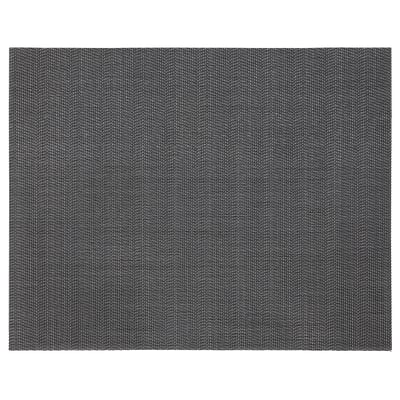 Set de table rectangulaire gris FLYGFISK, plastique, motif entrelacé.