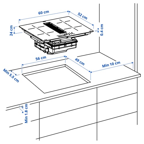 Illustration avec les mesures du produit : FÖRDELAKTIG.