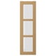 FORSBACKA armoire de cuisine en bois avec 3 sections de verre, bords biseautés, finition chêne chaleureux.