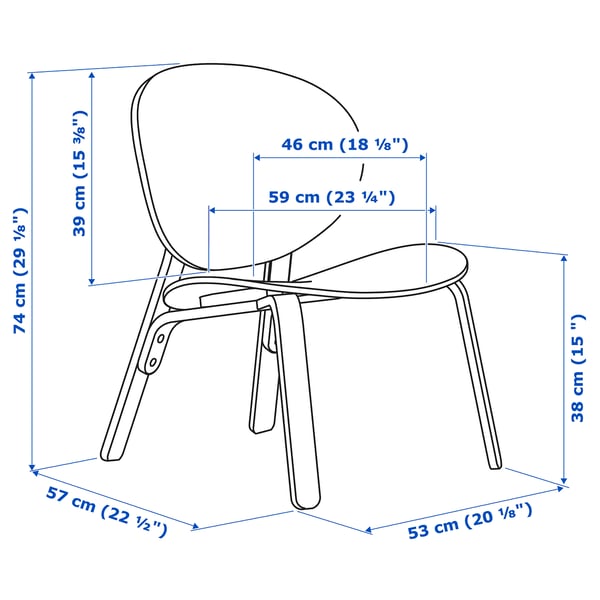 Illustration avec les mesures du produit : FRÖSET.