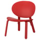 Chaise en bois rouge, design scandinave.