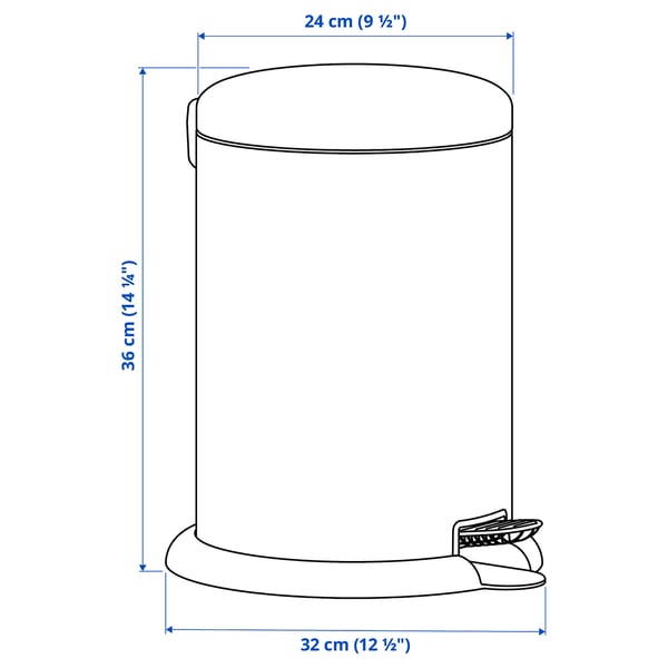 Illustration avec les mesures du produit : GÅNGSKYFFEL.