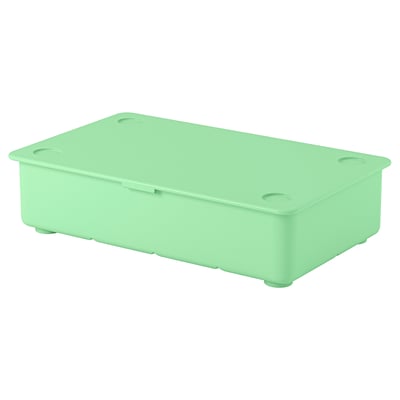 GLIS Boîte avec couvercle, vert, 34x21 cm