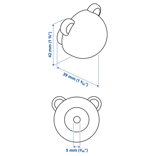 Illustration avec les mesures du produit : GREJSIMOJS.