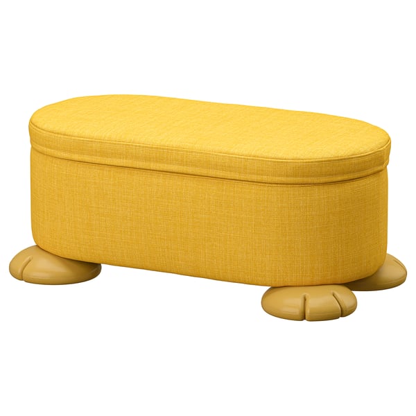 GREJSIMOJS Pouf avec rangement, jaune