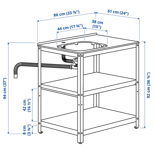 Illustration avec les mesures du produit : GRILLSKÄR.