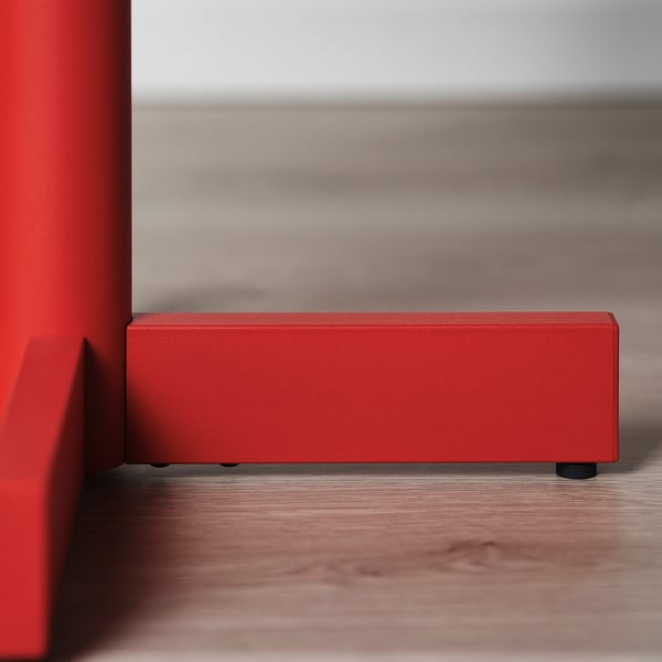 GRIMSARBO Table d'appoint, contreplaqué de pin/rouge vif