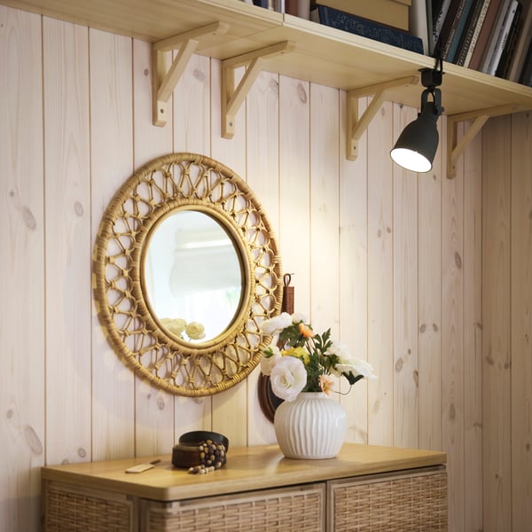 GRINSBOL Miroir, rotin, 55 cm