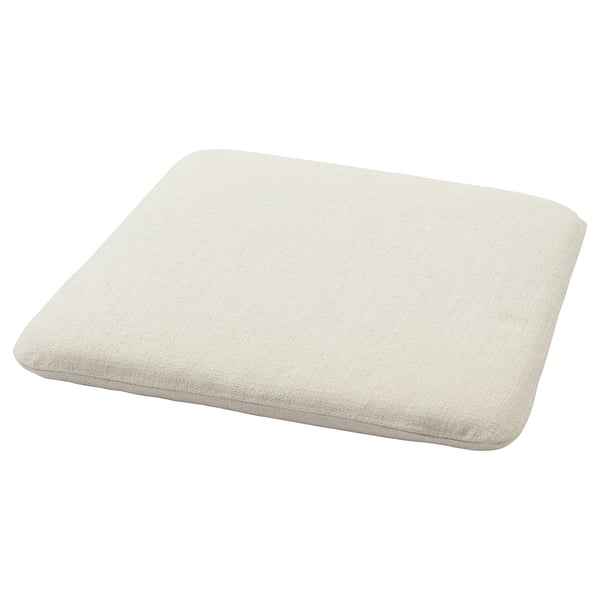 Coussin d’assise GRYTTOM, beige clair, arrondi, ajoute du confort à la chaise salnö, housse amovible.