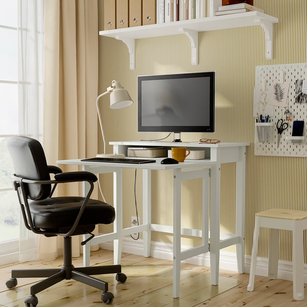 GULLABERG Bureau à rabat, blanc, 84x41/91x85 cm