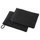 Moufles de lavage en coton GULVIAL noires, texture douce, design en boucle pour suspendre.
