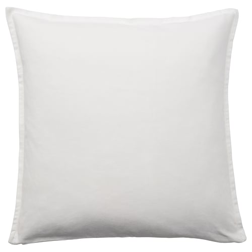 Taie d’oreiller blanche GURLI, 100 % coton, forme carrée, design simple et solide.