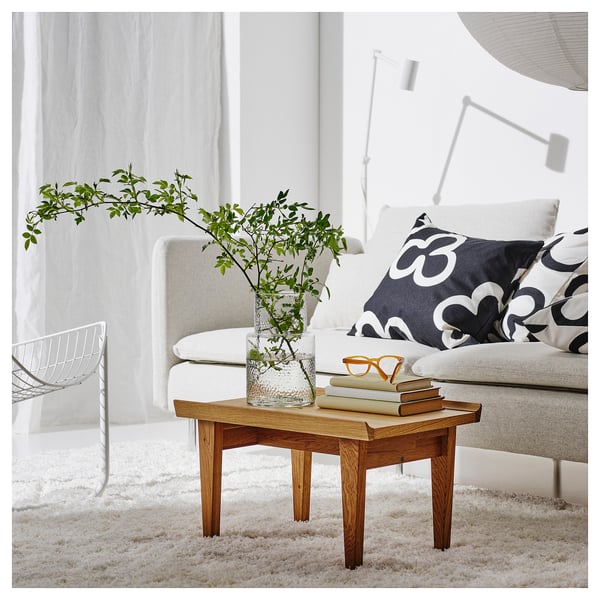 GUTTANE Table d'appoint, chêne, 58x39 cm