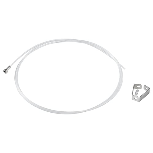 Un produit HAGHED, un tube en plastique transparent avec un connecteur métallique et un support métallique.
