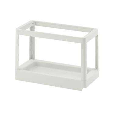 Un cadre de tri des déchets HÅLLBAR blanc, rectangulaire, en plastique polypropylène, conçu pour être monté à l’intérieur d’armoires.