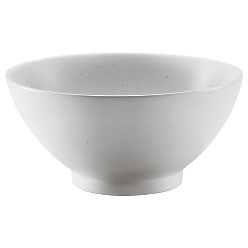 HARMYNTA bol blanc moucheté, porcelaine. Forme ronde, profonde, design simple.