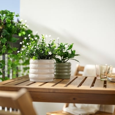 HASSELBUKETT Cache-pot, intérieur/extérieur/beige, 12 cm
