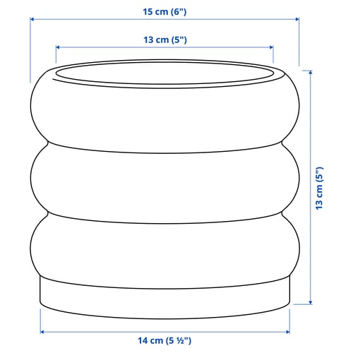 Illustration avec les mesures du produit : HASSELBUKETT.
