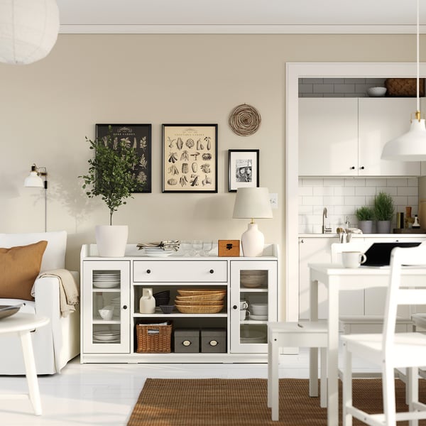 HAUGA Buffet, blanc, 140x46x84 cm