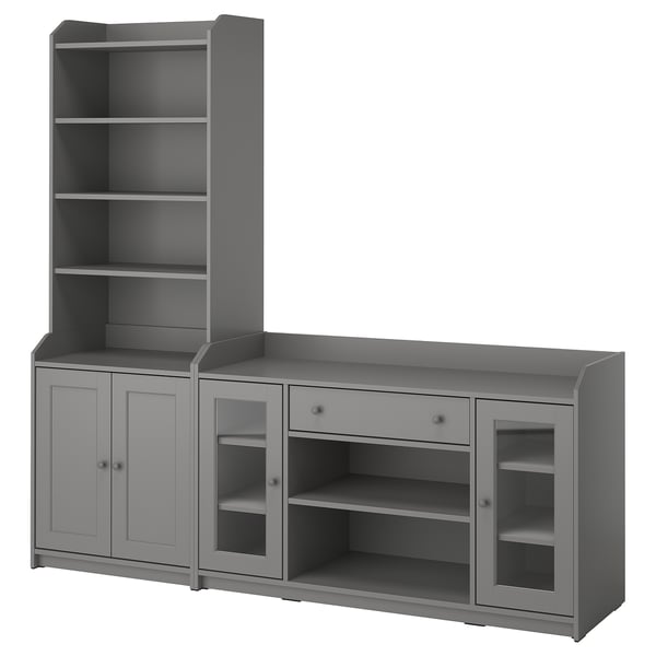 HAUGA Combinaison de rangement, gris, 210x46x199 cm