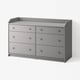 HAUGA Commode 6 tiroirs, gris, 138x46x84 cm