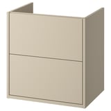 Meuble de salle de bain mural beige HAVBÄCK avec deux tiroirs, aux lignes épurées et au design peu encombrant.