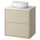 HAVBÄCK / VINDELÄLVEN Meuble lavabo avec tiroirs/vasque, beige/blanc marbré, 62x49x77 cm