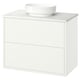 HAVBÄCK / VINDELÄLVEN Meuble lavabo avec tiroirs/vasque, blanc/blanc marbré, 82x49x77 cm