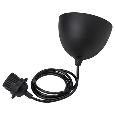 Set de cordons HAVSDJUP noirs en plastique recyclé, pour suspensions.