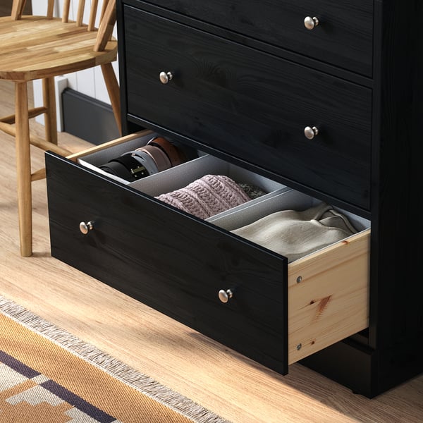 HAVSTA Commode 3 tiroirs, noir, 81x47x89 cm