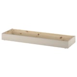 Un socle en bois de pin HAVSTA en finition naturelle. Son rectangulaire, fabriqué avec une texture de grain de bois lisse et légère, est conçu pour être utilisé avec les unités HAVSTA.