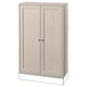 Armoire en bois HAVSTA avec portes doubles, finition rustique, lignes épurées, boutons ronds.