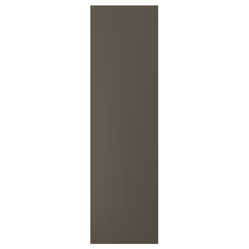 Une porte rectangulaire HAVSTORP en brun foncé/beige avec une surface lisse et des lignes épurées.