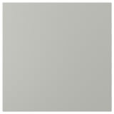 Porte de cuisine carrée grise HAVSTORP, surface lisse et plane, de couleur gris clair, en panneaux de fibres peints à l’acrylique.