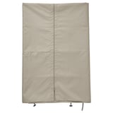 HIMMELSÖ - rideau d’intimité rectangulaire beige avec fermeture éclair cousue, deux attaches et clip en plastique en bas.