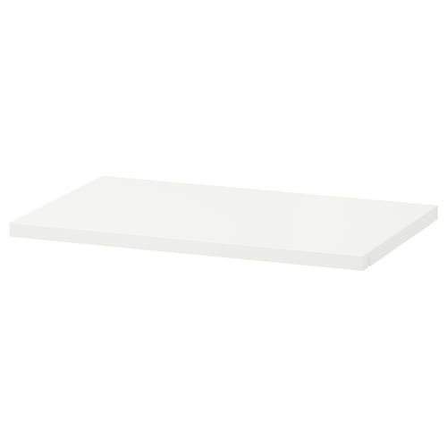 Étagère plate HJÄLPA blanche, rectangulaire, design simple, faite de feuille de papier et de carton.