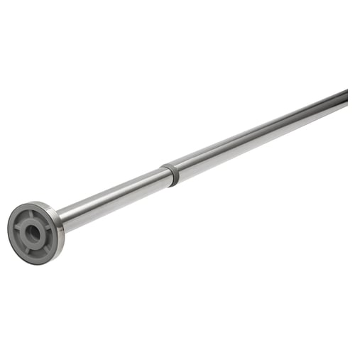 Tringle de douche réglable 120-200 cm, sans vis, argentée avec capuchons en caoutchouc