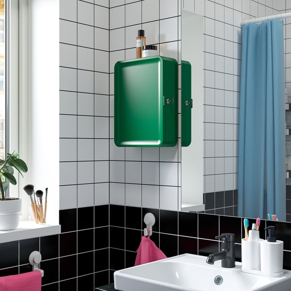 HUSBYÅN Élément mural, vert foncé, 28x11x37.5 cm