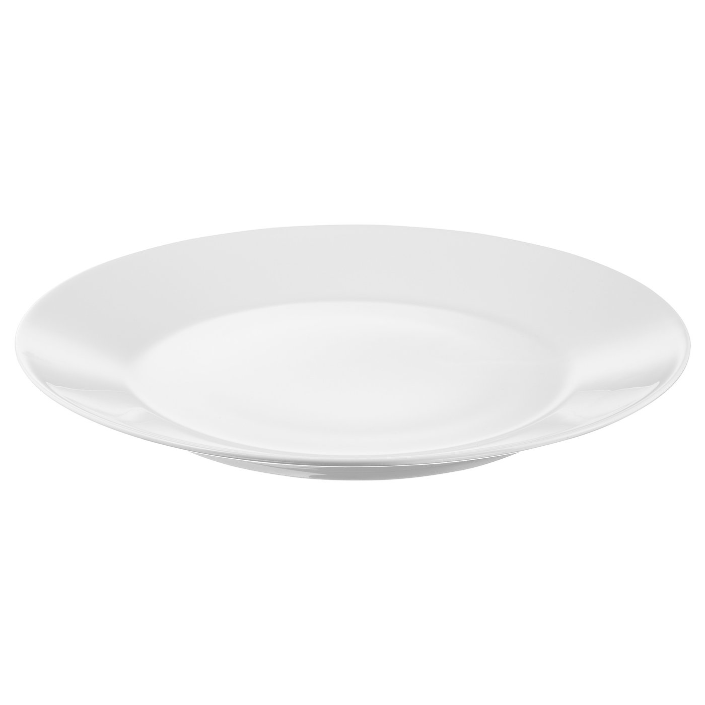 Assiette ronde en porcelaine blanche d’IKEA 365+, design simple et durable.