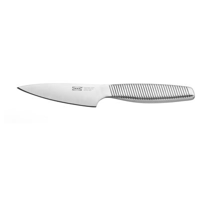 Couteau en acier inoxydable IKEA 365+, petit et maniable, lame tranchante, manche rainuré.