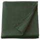 Une couverture en coton INDIRA vert foncé pliée avec un motif nervuré texturé.