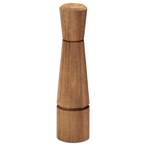 Moulin à poivre en bois INTRESSANT, brun clair, de forme conique, mécanisme en céramique.
