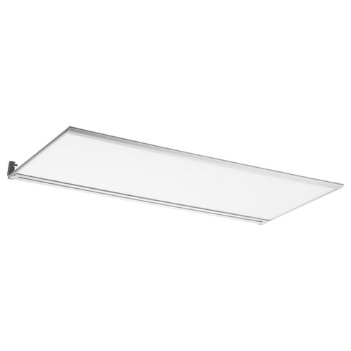 Une lumière LED IRSTA sous l’armoire. Il est blanc, mince, rectangulaire et fait de métal et de plastique. Parfait pour l’éclairage de la cuisine.