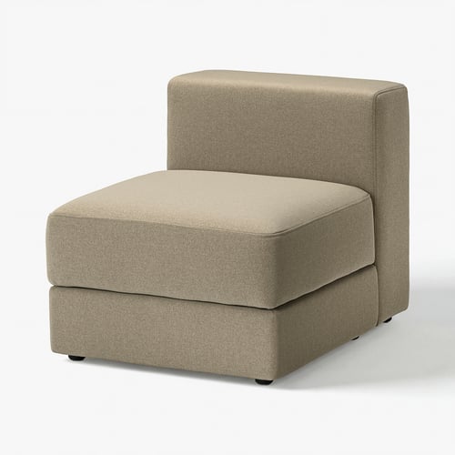 Chaise JÄTTEBO, beige, tissu doux, en forme de L, design minimaliste moderne.