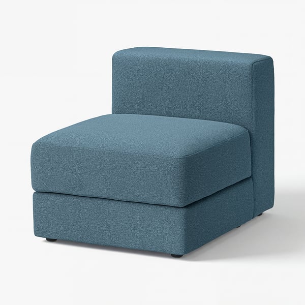 Fauteuil JÄTTEBO bleu avec rangement et design élégant.