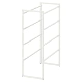 Étagère en métal JONAXEL blanc, design moderne, plusieurs étagères, construction en acier, revêtement en poudre, idéal pour les salles de bains.
