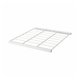 Une étagère JOSTEIN en acier blanc, rectangulaire et thermolaqué. Il a une conception en grille et convient à une utilisation intérieure et extérieure.