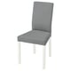 Chaise grise KÄTTIL, dossier haut, pieds blancs, rembourrée, tissu durable.