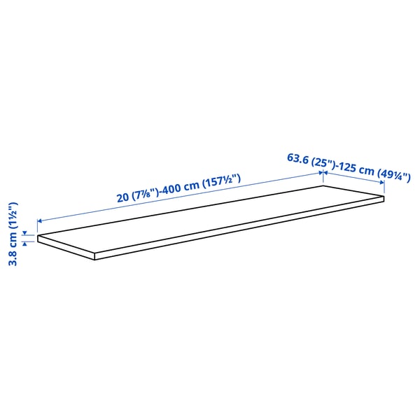 Illustration avec les mesures du produit : KARLBY.