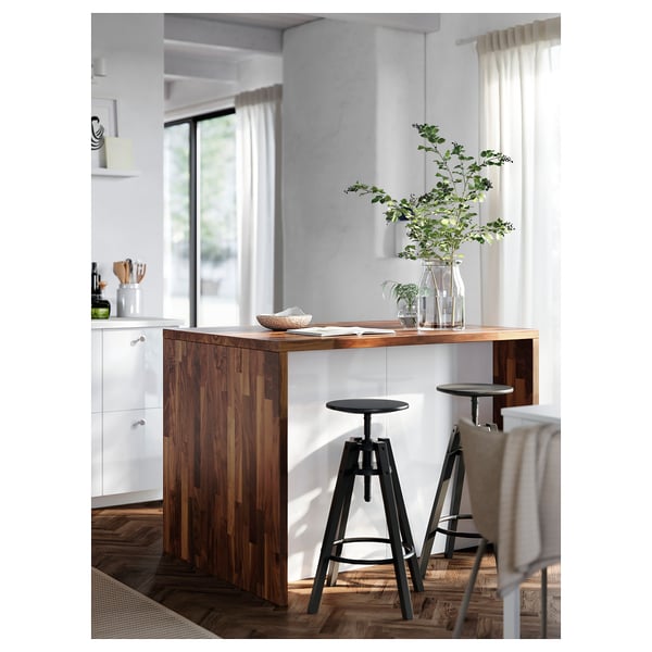 KARLBY Plan de travail sur mesure, noyer/plaqué, 63.6-125x3.8 cm